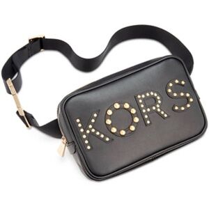 Michael Kors Black Studded Logo Belt/Fanny Bag